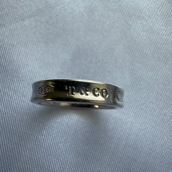 Tiffany & Co. 1837 Narrow Sterling Silver Ring, Sv 925 Stacking Band, Size 4.5 - Picture 6 of 7